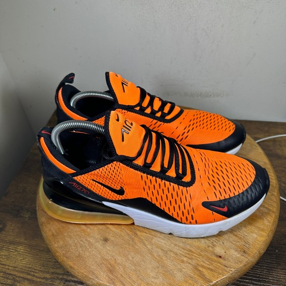 Nike Air Max 270 Total Orange Black Mens Running Shoes BV2517-800 Size 10.5